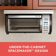 BLACK DECKER SpaceMaker Under Counter Toaster Oven, Digital Controls, Black/Stainless Steel, Fits 9-测-- Pizza or 4 Slices