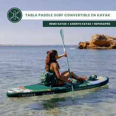 HUIIKE Tabla Paddle Surf Hinchable con Accesorios Incluidos, Remo, Quillas, Inflador. Stand Up Paddle Board Gran Estabilidad y Resistencia. 305 x 84 x