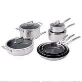 HENCKELS Paradigm Hybrid Ceramic Non-Stick Tri-ply Clad Cookware Set, 11-piece
