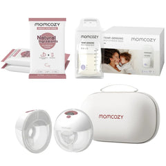 Momcozy Smart Breast Pump + Milk Storage Bags + Breast Pump Wipes