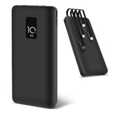 4 in 1 Fast Charging Power Bank with Built-in Cables, 10000mAh - PrimeCables