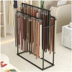 Floor Mounted Belt Hanger & Organizer Rack - Versatile Storage Holder for Belts, Ties, Scarves & Purses - Commercial Display Stand for Men’s Closet, Multifunctional Accessory Storage Solution