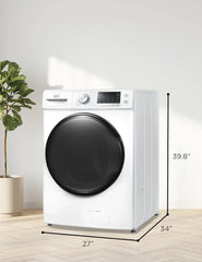 0.9 Cu. Ft. Portable Washer, 6.6 lb. Capacity Washing Machine for Homes & Apartments, 5 Wash Cycles, Quick Connect Sink Adapter and Drain Hose Included, Transparent Lid, BPWM09W, White