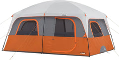 CORE Straight Wall Cabin Tents | 10 Person / 11 Person / 12 Person Large Multi Room Family Tents for Car Camping & Outdoor Adventures