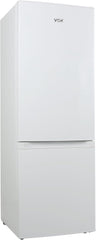 VOK Frigorífico Combi 154L EVR-154DEW, 142 cm Altura x 48,3 cm Ancho, Clase E, Bajo Nivel Sonoro 39 dB, Puerta Reversible, Estanterías Cristal