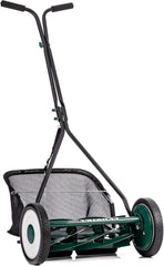 Mower Company 1725-16GC 16-inch 7-blade reel mower with grass debris collection device, designed specifically for lawns, green model