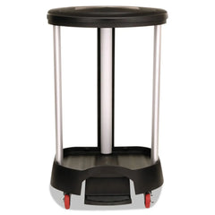 Administrative series floor-standing clothing storage basket / laundry basket, with front locking casters, capacity 30 gallons, black, without handle cover, suitable for hospitals / medical laboratories / commercial premises