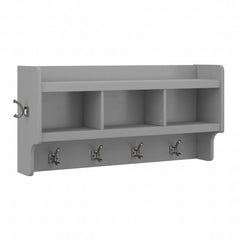 40 Inch Wall Mounted Coat Rack with Shelf, Wooden Entryway Storage and Hanging Organizer