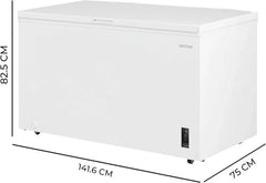 Cecotec Congelador Horizontal 418L Bolero CoolMarket Chest 418P White D. Cesta con Asas, Control Electrónico LED, Ruedas, Bajo Consumo, UltraContact D