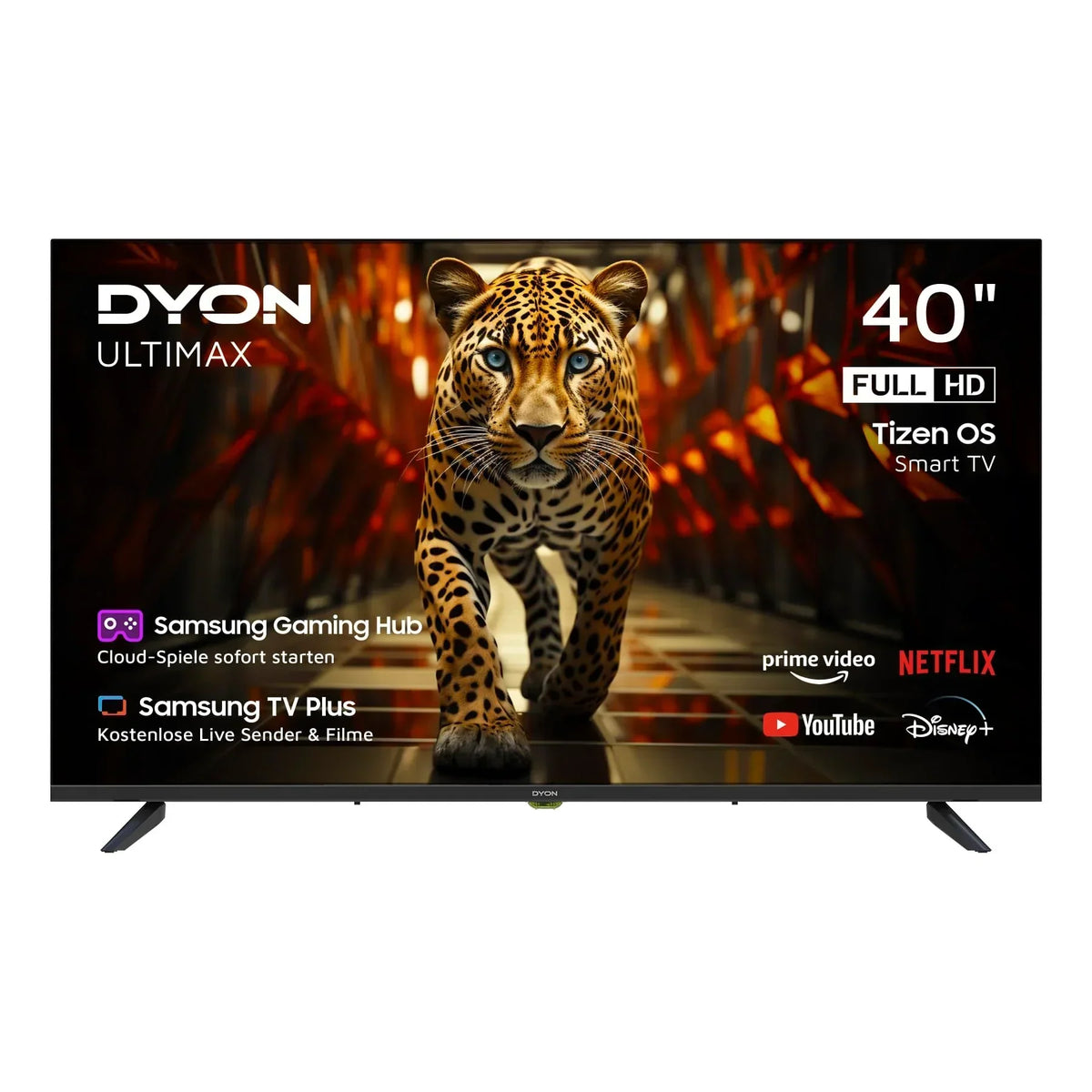 DYON ULTIMAX 40F-TI - 40 Zoll (100 cm) Full-HD Smart TV mit Tizen OS, Triple Tuner (DVB-C/-S2/-T2), Smart & Gaming Hub, Prime Video, Netflix, Disney+