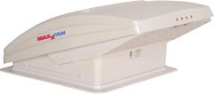 Deluxe - All-In-One RV Vent, Shield & Fan; Built-In Rain Shield, 10 Speed Reversible Fan with Thermostat, Fits Standard 14"x14" Roof Openings, 12V Long Life Motor, White (00-05100K)