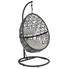 2025 Silla Colgante Sunnydaze Caroline en Forma de Huevo con Estructura de Acero y Cojín