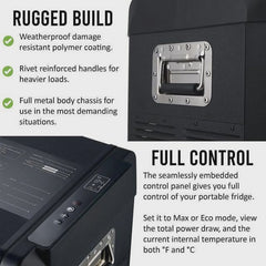 12V Car Fridge 50L 12/24V DC 110-240V AC Portable Freezer Compressor Cooler 0 H-50 H 3-Year Warranty