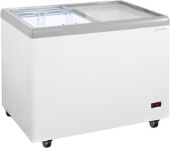GastroHero Eiscreme Gefriertruhe 284 Liter Tiefkühltruhe LED Beleuchtung Schiebeglasdeckel Rollen Gefrierschrank Gewerbe Eis Truhe Verkauf –18 °C