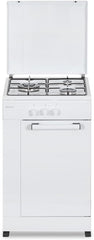 Aspes Cocina Gas Butano 3 Zonas de Cocción, Blanco AKG3500PB. Control Manual, Quemador WOK triple llama, Compartimento Bombona, Tapa Abatible