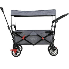Bollerwagen FUXTEC FX-CT700, Carro Plegable Gris para el Transporte de niños, Ciudad, Campo, Playa o montaña - con Capota Anti-UV, asa de Empuje,