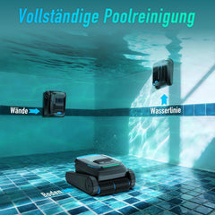 (2026 Neu) PC10 Poolroboter, Poolsauger Akku Kabelloser, Poolroboter Boden und Wand, Wasserlinie, 18927 LPH, Intelligenten Navigation, Wandklettern,