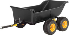 Heavy Duty Tandem Axle Cubic Foot ATV UTV Lawn Mower Trailer TA1200 and Wide Track Rubber Wheels Hauling Outdoor-Black, 1200 lbs. -15 cu.ft