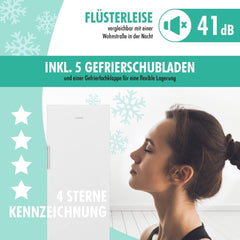 Bomann Gefrierschrank Nofrost freistehender Tiefkühlschrank 194 Liter Nutzinhalt | No Frost - nie wieder abtauen - Schnellgefrierfunktion u.