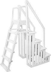 Deluxe Above-Ground Pool Ladder A-Frame Swimming Non-Sliip Step Ladder, White