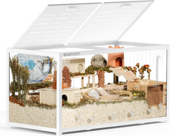 BUCATSTATE Hamsterkäfig 3,0: Metall Rattenkäfig Kleintierkäfig Groß Stapelbar mit Einfacher Montage 120L x 60W x 62H cm für Nager, Mäuse, Zwerghamster