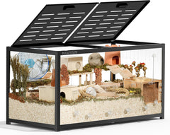 BUCATSTATE Hamsterkäfig 3,0: Metall Rattenkäfig Kleintierkäfig Groß Stapelbar mit Einfacher Montage 120L x 60W x 62H cm für Nager, Mäuse, Zwerghamster