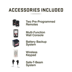 Chain Drive 750 3/4 HPc Garage Door Opener w/Battery Backup - Heavy Duty