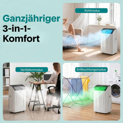 SereneLife Klimaanlage Mobil 14000 BTU – Kleine Klimaanlage für Zimmer bis 33 m² | WiFi | Kühlung, Entfeuchter & Ventilator | 51 dB