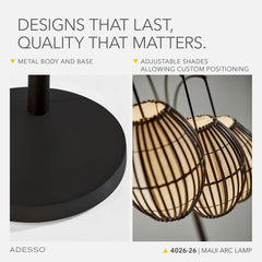 Floor lamp, equipped with three movable lampshades and an adjustable height design - perfect for decorating bedrooms, living rooms and corners, with a bronze color finish.