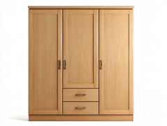 Armarios de tres puertas madera 160x60x190 cm - color natural - estilo moderno almacenamiento
