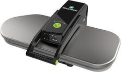 Digital steam press, featuring multiple fabric setting functions and steam impact function, made of stainless steel / black.