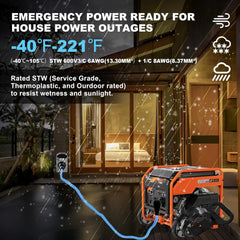 50 Amp Generator Cord and Pre-Drilled Power Inlet Box, Generator Cords 50FT, 50 Amp 125V/250V Generator Power Cord, NEMA 14-50P / SS2-50R Twist Lock Connector