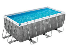 Power Steel Frame Pool Komplett-Set mit Filterpumpe, ca. L 412 x B 201 x L 122 cm