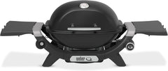 Weber Q 1200N Gasgrill mit Seitentischen/leichter Grill für Camping, Terrassen & Balkone mit Hochleistungsbrenner, porzellanemaillierten Gussrosten &
