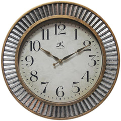 16 Inch Rustic Industrial Wall Clock, Decorative Round Clock for Home