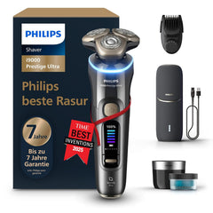 Rasierer i9000 Prestige Ultra, Nass- und Trockenrasierer für Herren, adriatic, Druck- und Bewegungssensor, 5+1 Bartstyler, Reinigungsstation, UV-