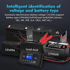25-Amp Smart Battery Charger,Lithium,LiFePO4,Lead-Acid AGM/Gel/SLA.. Car Battery Charger,Trickle Charger, Maintainer/deep Cycle Charger,12V/25A and