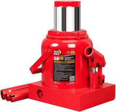 BIG RED 50 Ton Low Profile Hydraulic Bottle Jack – Welded Construction for Automotive & Heavy Lifting