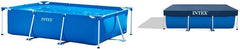 Intex 28271Np Small Frame Piscina Desmontable, 260 X 160 X 65 Cm, 2.282 Litros + 28038 Cobertor Piscina Rectangular Prisma/Small Frame 300 X 200 Cm