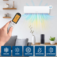 Danyon Klimaanlage Split - 12000 BTU - 3,4 kW, Selbstreinigung, leise, Smart Home, Inverter Klimagerät mit Heizfunktion, Splitgerät vorgefüllt mit R32