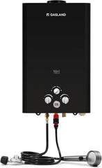 Gallons/minute Propane Instantaneous Heater (Outdoor Type) 10 liters - Portable camping heater with overheat protection feature, easy to install - Suitable for RVs, cabins, barns, camping, boats (black)