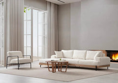 Eti Oak Left Ecksofa - Weiss