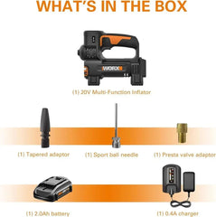 20V MAX Cordless Multi-Function Air Pump Inflator (1 x 2.0aH Battery and 1 x Charger Included) - Black