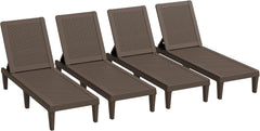 Outdoor Chaise Lounge Chair Set of 2 for Patio Poolside, Waterproof & Adjustable & Easy Assembly Sun Lounger for Outside Deck, Pool, Beach, Black