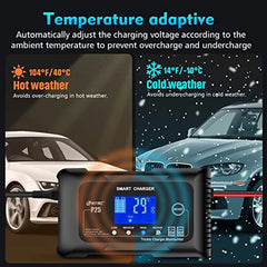 25-Amp Smart Battery Charger,Lithium,LiFePO4,Lead-Acid AGM/Gel/SLA.. Car Battery Charger,Trickle Charger, Maintainer/deep Cycle Charger,12V/25A and
