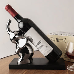Elephant Resin Wine Bottle Holder Decorative Tabletop Wine Rack for Home Bar