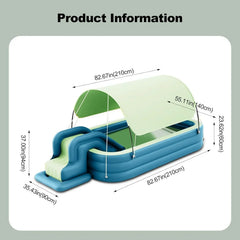 Ergocar Inflatable Swimming Pool with Water Slide, Inflatable Slide Water Pool with Awning, Inflatable Mega Bouncy Castle Water Park, Swim Centre Pools for Backyard, Garden, Summer Water Party
