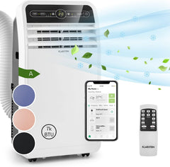 Klarstein Mobile Klimaanlage mit Abluftschlauch, 4-in-1 Klimagerät mit Ventilator, Luftentfeuchter & Nachtmodus, Kleine & Portable Klimaanlage für