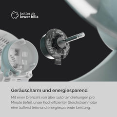MEACO MeacoFan Sefte Tischventilator - 10 Luftumwälzer mit 12 Geschwindigkeiten - Horizontale und vertikale Oszillation - 3 Oszillationsbereiche -