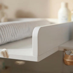 ecomi Cómoda Cambiador para bebé en Madera con Plan de Cambiar, 3 cajones, 1 puerta, Altura 100 cm, Color Blanco, Dimensiones 113x100 cm, tiradores